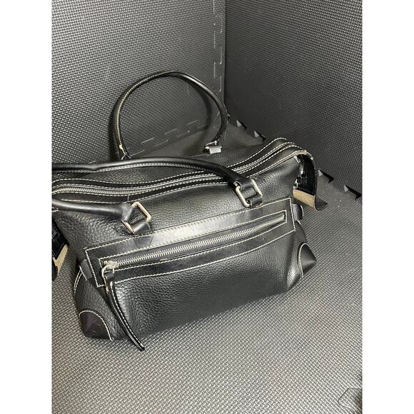 Dooney & Bourke Leather Satchel Double Handle 2 Front Pocket Black Purse Black - Picture 8 of 14